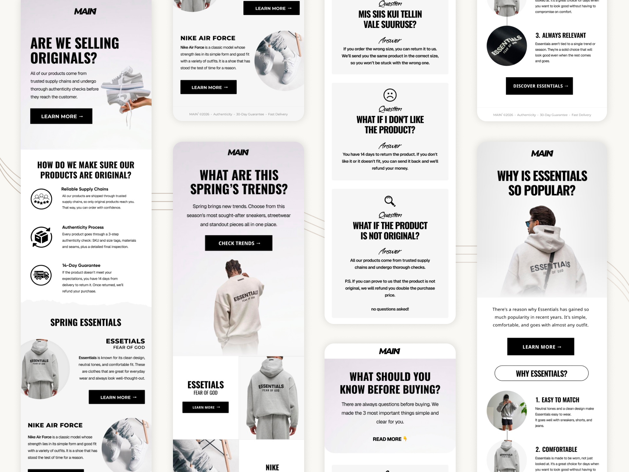 MAIN1 trust and education email campaigns