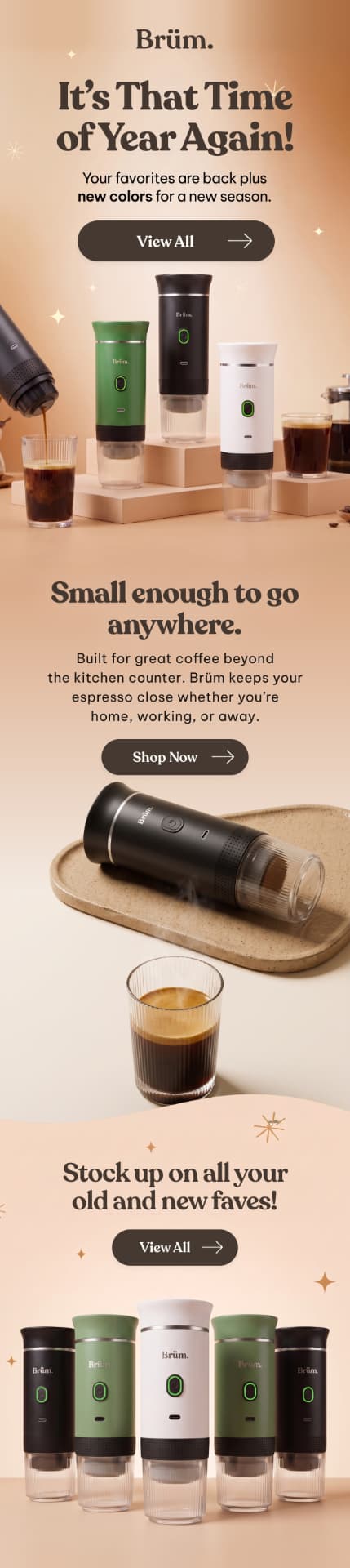 Brüm seasonal colors campaign email